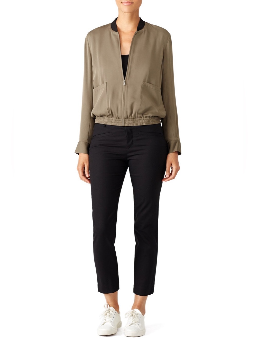 Theory Green Baharah Bomber Jacket Medium